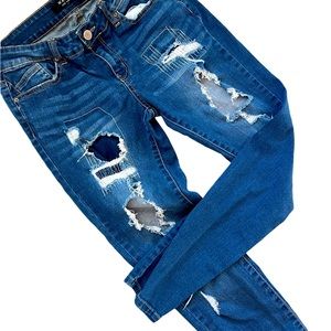 WAX JEANS  Skinny Repair Look  Denim Jean Size 9